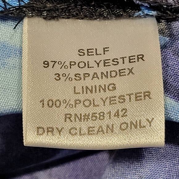 London Times Petite Dress Blue Stretch Midi Bodycon Sleeveless Womens Size 2 Zip - Picture 11 of 11